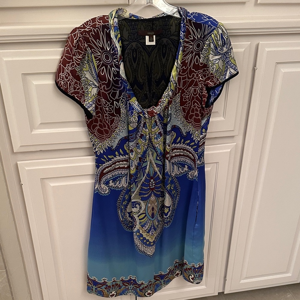 Women's Multicolor Paisley Mini Dress